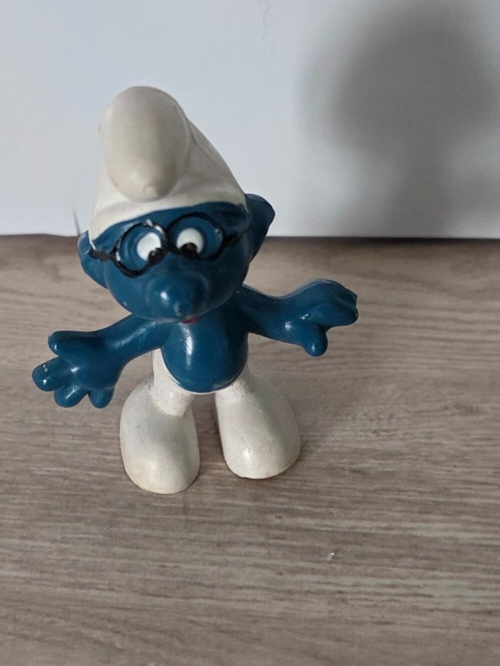 Vintage 1980s Brainy Smurf Schleich Figurine 2"